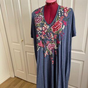 Johnny Was blue dress,tunic top, size 1x